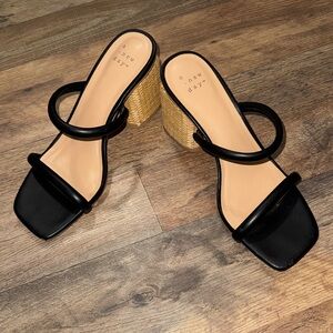 A New Day Black and Tan Women's Sandals